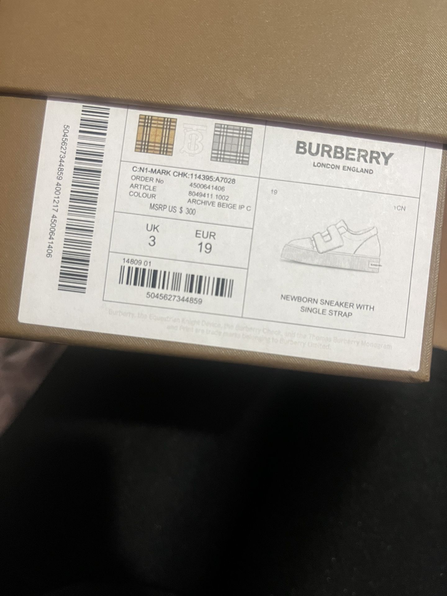 Toddler Burberry sneakers