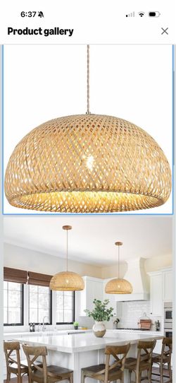 Woven Bamboo Pendant Light Fixture