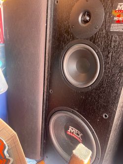 (A pair )of mtx house speakers with covers
