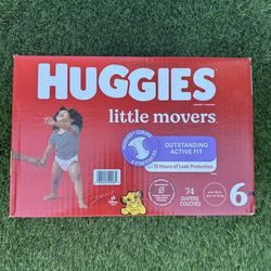 huggies size 6 diapers 74 count. 