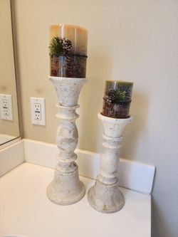 Decorative Candle And Holders (Stone)