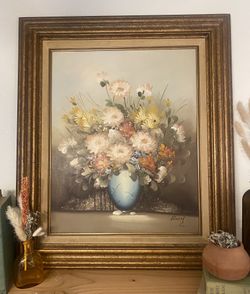 Vintage Floral Oil Painting 