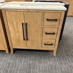 36” Bathroom Vanity In Wood Color 