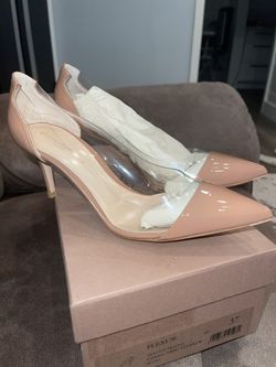 Gianvito Rossi Vernice Praline Plexi Size 37 New With Box