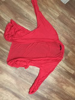 Red cardigan