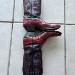 Red Alligator Justin Cowgirl Boots Vintage 