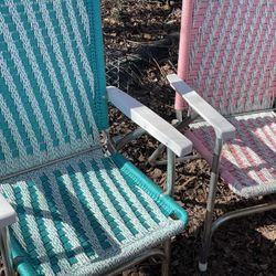 Two Handmaid folding chair.