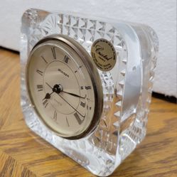 Vintage STAIGER Quartz West Germany Clock in 24% PBO Lead 4" Crystal, France
