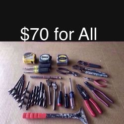 Klein Tool Hand Tools / Drill Bits / 25’ Tape Measures (FOR SALE — ALL TOOLS & BITS) ALL $70