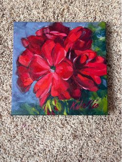 8x8 inch K Wallis flower painting