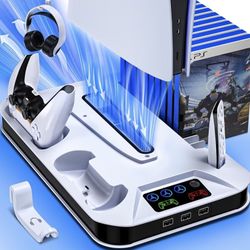 Cooling station for PS5/PS5 Slim/PS5 Pro with controller charging for PlayStation 5 Slim & Standard
