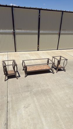 3 piece and table and coffee table set with glass tops