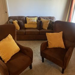 Sofa , Chairs And Pillows $375