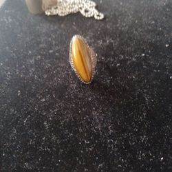 Sterling Silver Ring with Tiger Eye 