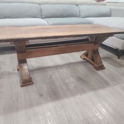 Rustic Country  Trestle Coffee Table