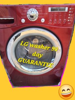 WASHER RED LG FRONT LOAD 90 DAY GUARANTEE RECONDITIONED FREE DELIVERY POSSIBLE