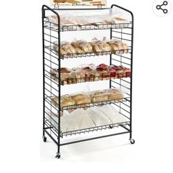 Displays2go Baker's Rack with Five Adjustable Shelves, 29 x 51 Inch
