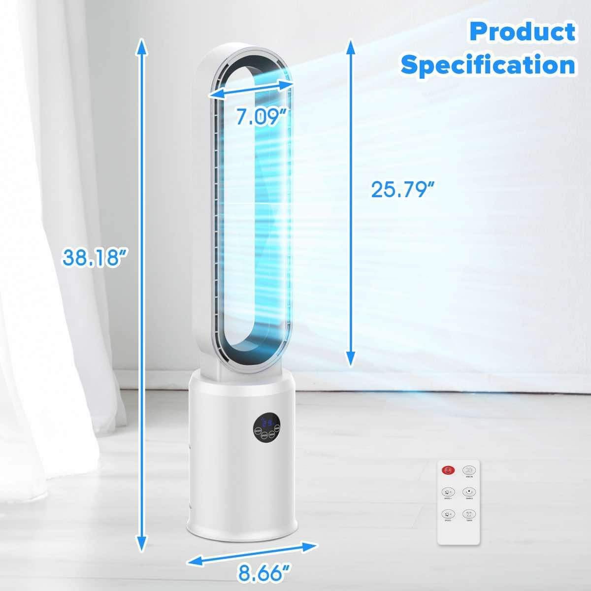 Advwin Bladeless Tower Fan Portable Electric