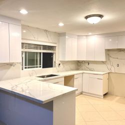 Glossy White European style Cabinet