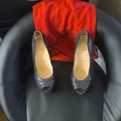 Navy Blue Glittery Louboutin