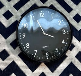14” Black Quartz Wall Clock – Large Easy-to-Read Numbers