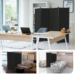 Room Divider 4 Panel Partition Room Dividers & Folding Privacy Screens w/ 3 Metal Feet 6FT Portable Wall Doubles as a Dressing Screen Portable Wall fo