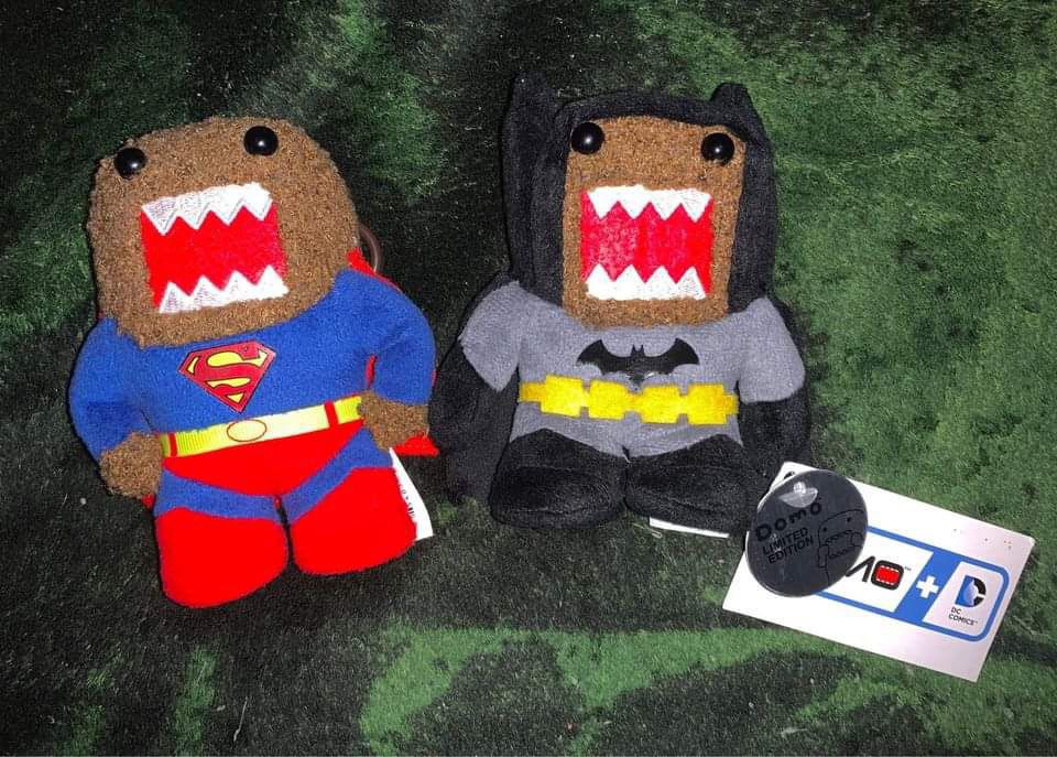 Domo Superman & Batman Keychain Plushies
