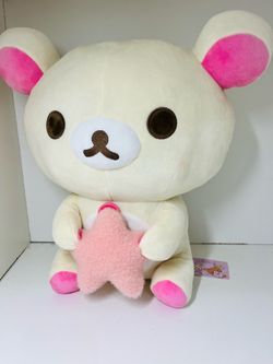 San-X Rilakkuma: Korilakkuma Holding Pink Star 16" Plush NWT