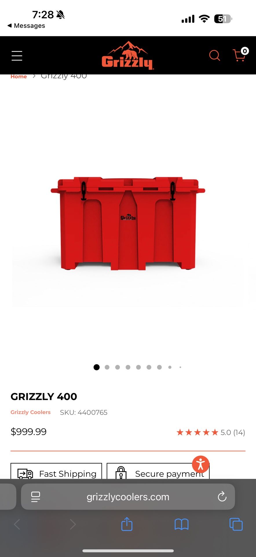 Grizzly 400 Quart Cooler
