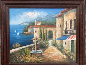 Hand Painted Framed Wall Picture 30×26