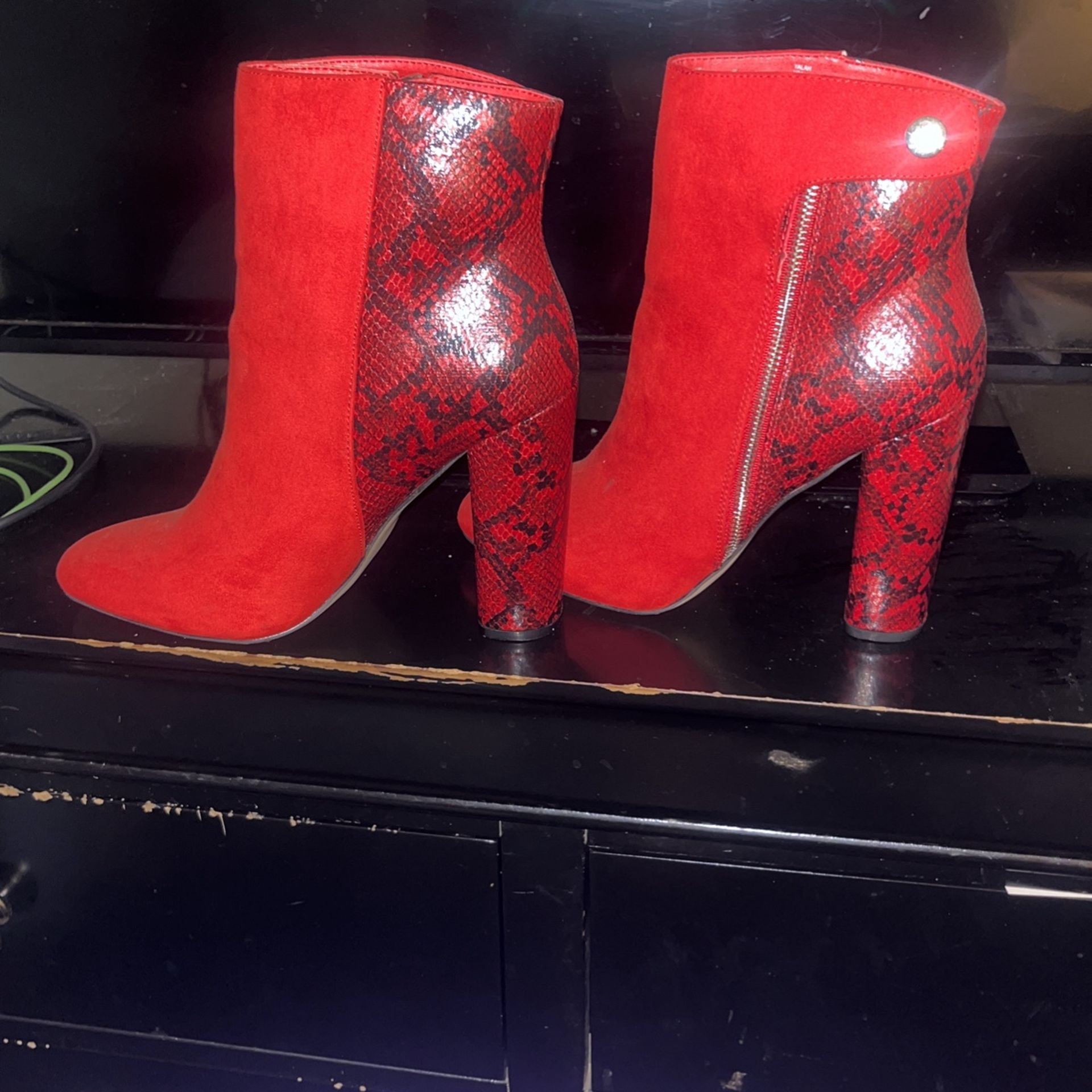 Red And Black Boots Size 11