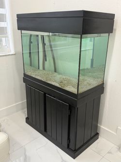 75 Gallons Fish Tank Aquarium with Black Wood Stand