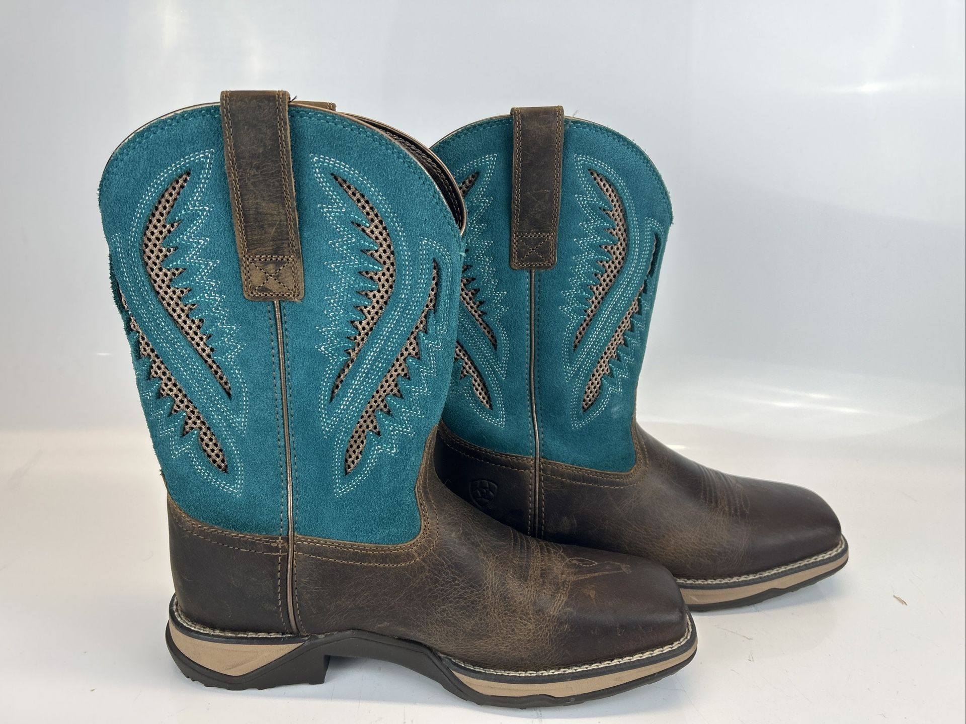 Ariat Anthem VentTEK Square Toe Boots 10031665 Sz 8B Choc/Turq – Excellent