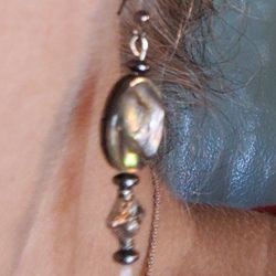 Beauties From The Sea, Abalone, 100% Sterling  Pair Hypoallergenic