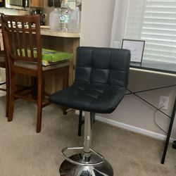 Black Faux Leather Barstool Set Of 2