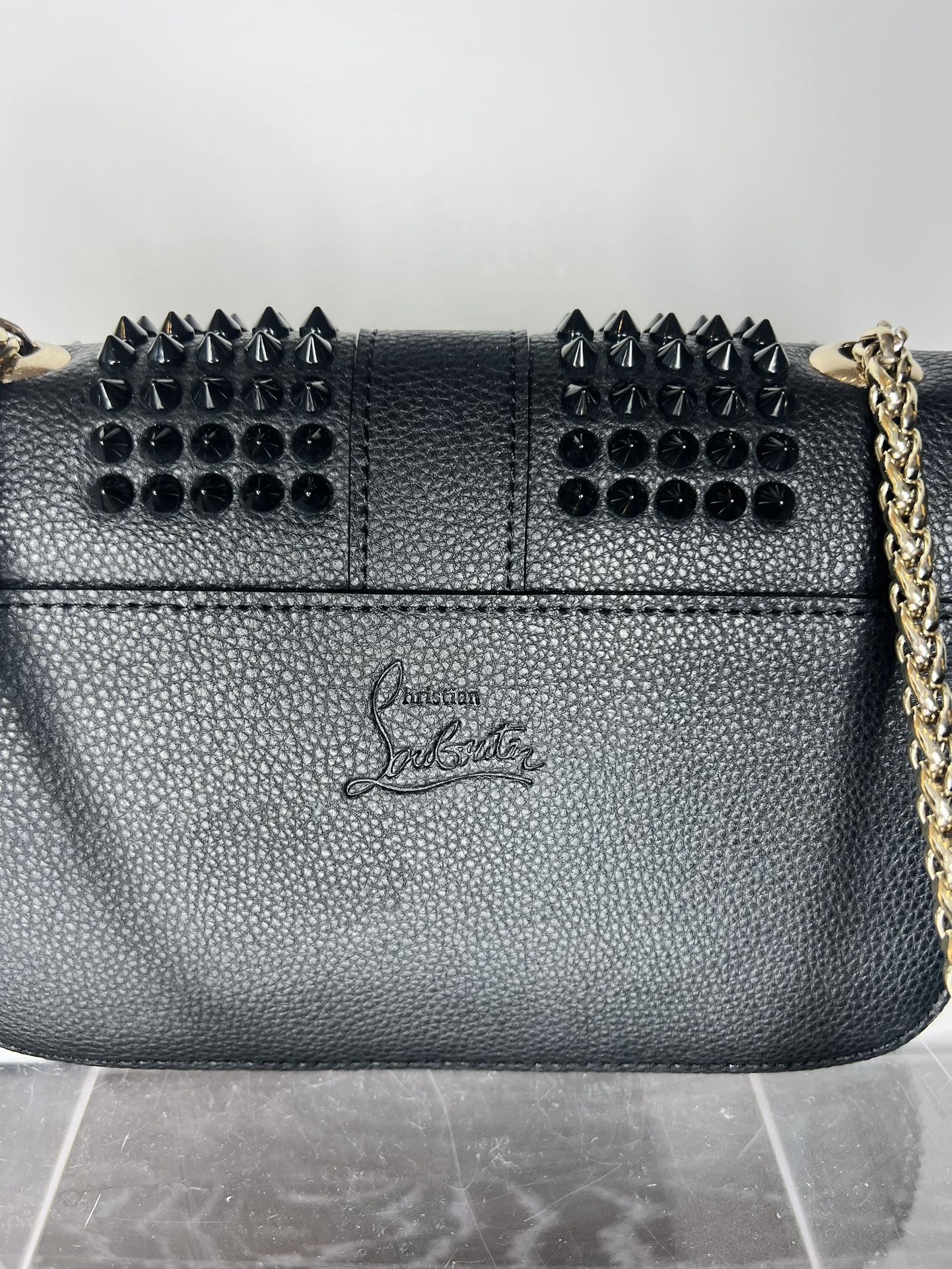 christian louboutin sweet charity mini backpack Backloubi Small Black Carry handle at top Christian Louboutin Mini Spiked Sweet