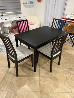 Small dining table with 4 chairs
