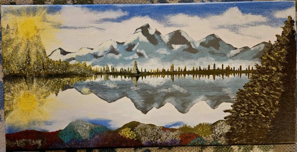 Original Mountain Reflections Landscape Painting