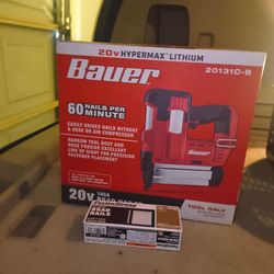 BAUER 20V 18 GAUGE BRAD NAILER &  1" NAILS