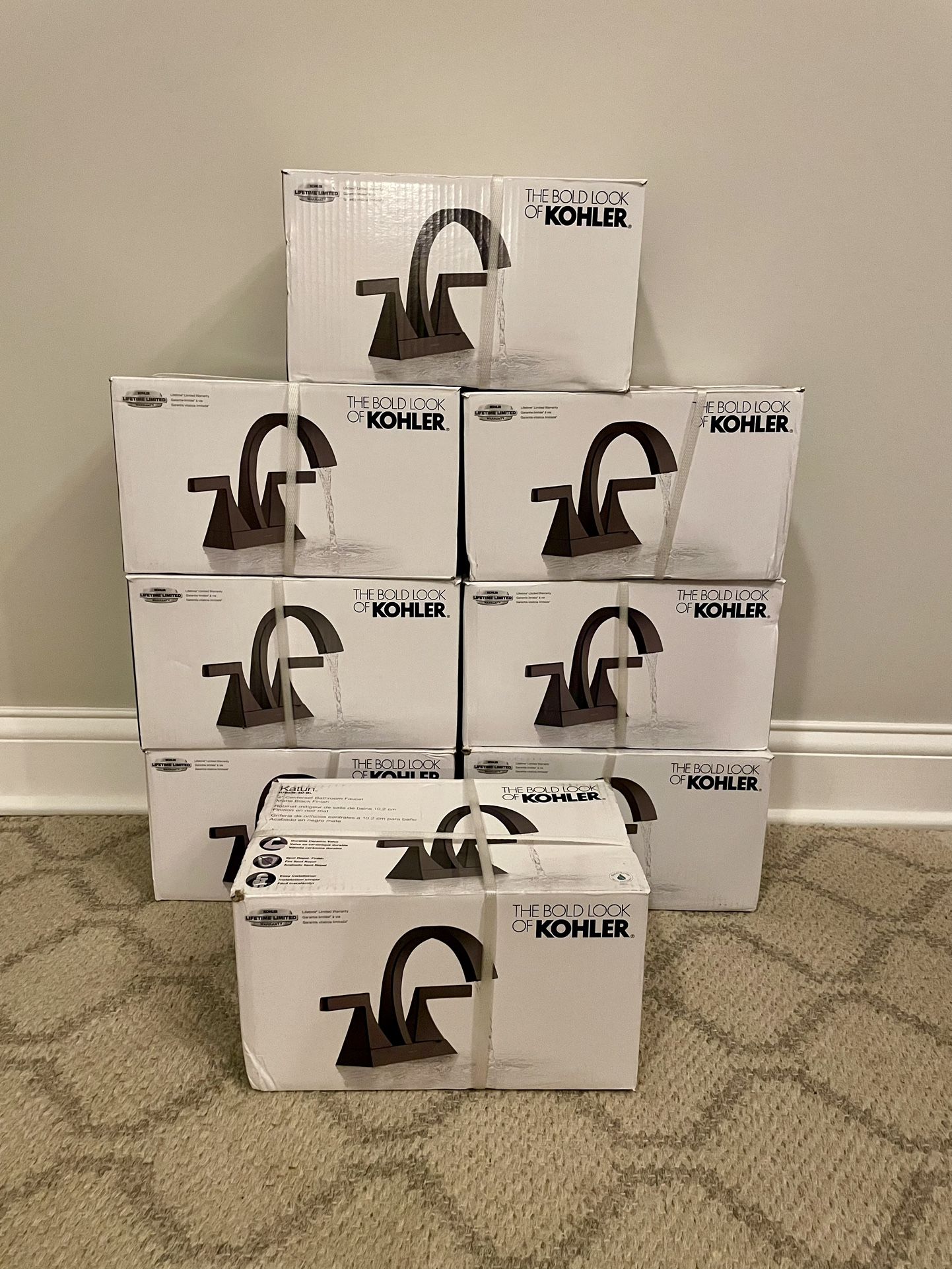 KOHLER Katun 4 in. Centerset 2-Handle Bathroom Faucet in Matte Black