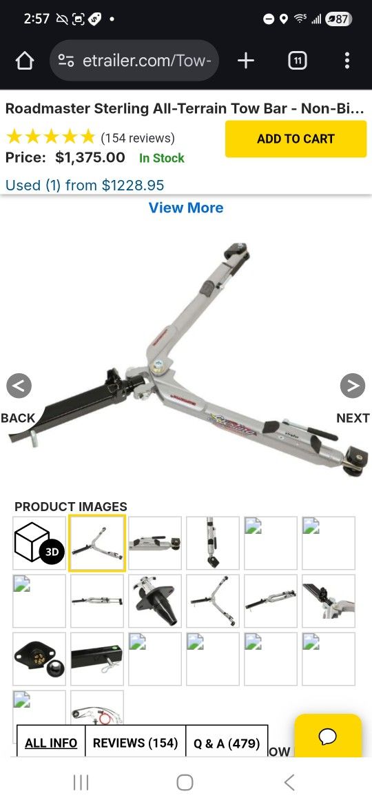 Roadmaster Sterling Tow Bar (Used) 