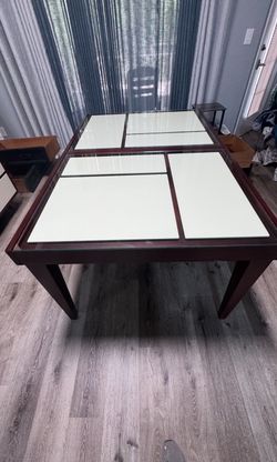 Table and six chairs
