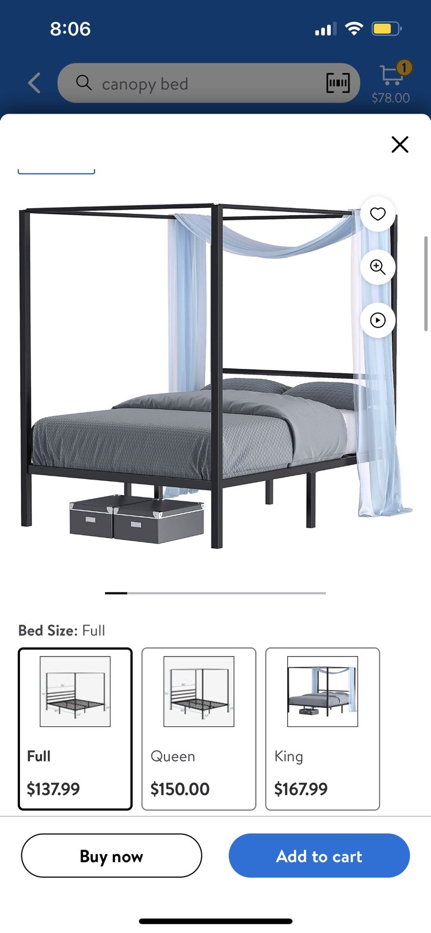 full size canopy bed brand new