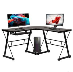 Computer Corner Desk With Keyboard Tray