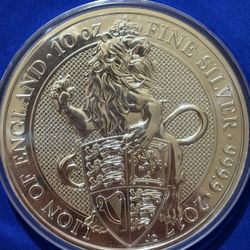 2017 10oz Queen’s Beast Lion Of England Silver Coin 