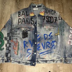 Balenciaga Paris Denim Jacket 2018- Size 36