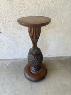 VINTAGE WOOD TALL TABLE-STAND -$20