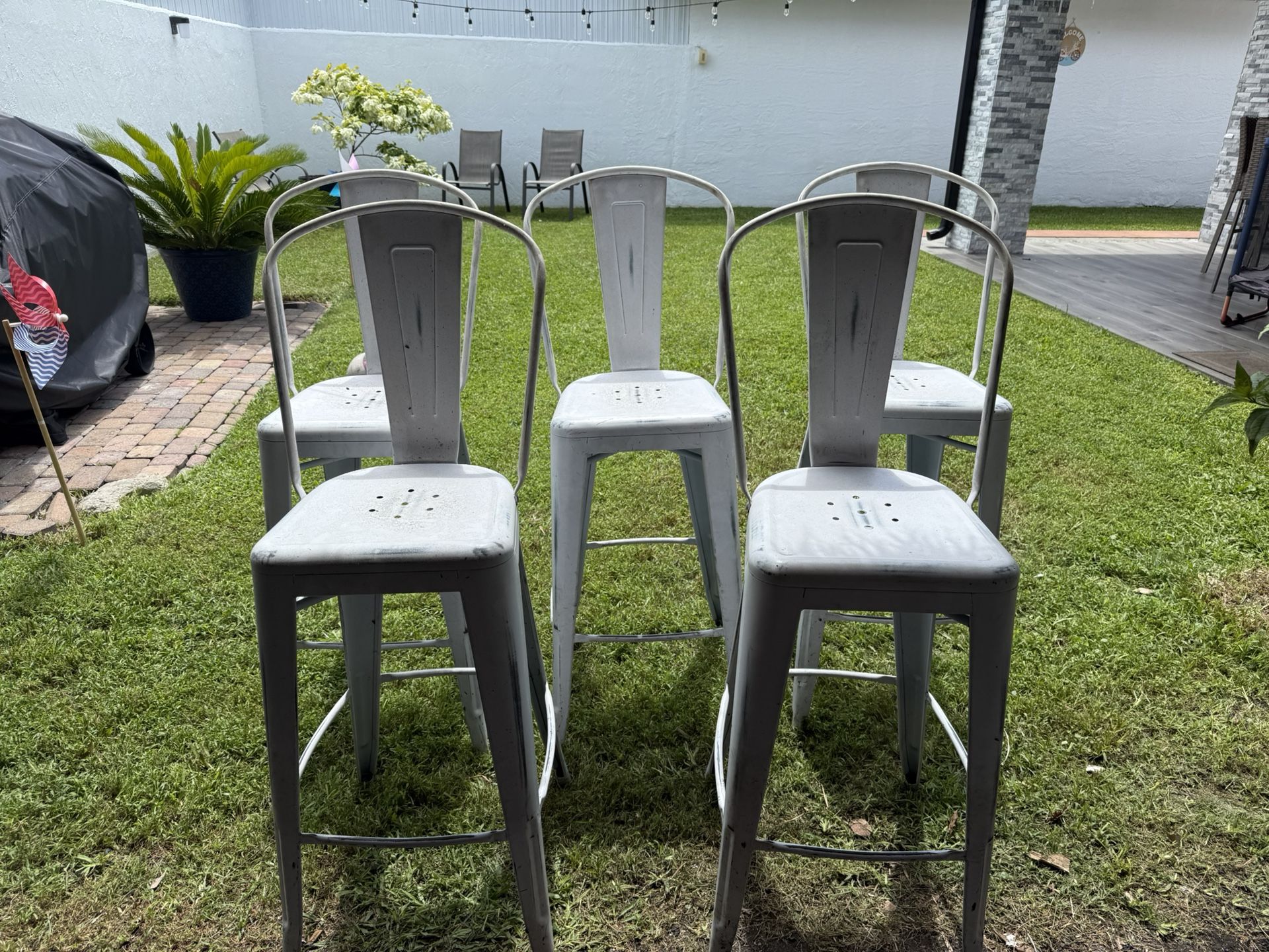 Metal Bar Stools Set of 5