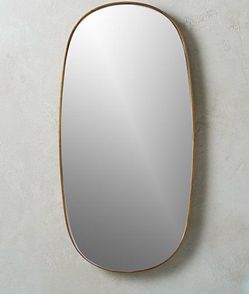 Small Oval Brass Mirror