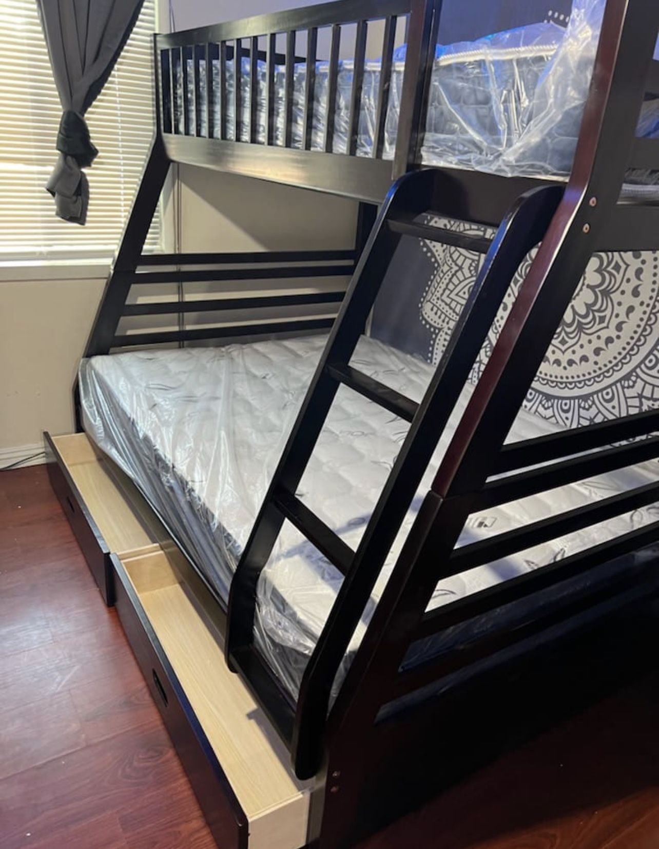 Litera Twin Y Full Size Nueva En Caja Incluye Colchones Y Cajones